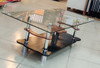 GLASS TABLE WOOD & GLASS DESIGN BROWN & BLACK AB207