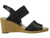 Footwear Clarks Women's Lafley Lily Wedge Sandal Black Leather/Textile Combi