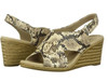 Footwear Clarks Women's Lafley Alaine Wedge Sandal Taupe Snake Synthetic