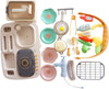 Toy Picnic Chef and Kitchen Pretend Playset Portable BBQ Basket Toy with Music and Light. Color Changing Play Food, Simulation Play Sink and Other Kitchen Play Accessories, Age 3+
