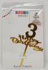 PARTY CAKE TOPPER HAPPY BIRTHDAY WITH NUMBERS 0-9 GOLD 870