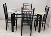 GLASS DINING TABLE WITH 4 CHAIR SET H528