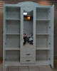 WARDROBE TRIPPLE WITH MIRROR WHITE 9607-3