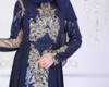 Dress Evening Turkish Navy with gold sequins