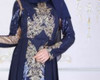 Dress Evening Turkish Navy with gold sequins