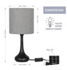 Table Lamp HAITRAL Small Set of 2 Modern  Black Office/Bedroom/Living Room (HT-TH85-02X2)
