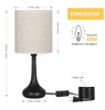 Table Lamp HAITRAL Small Set of 2 Modern  Black Office/Bedroom/Living Room (HT-TH85-02X2)
