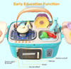 Toy CUTE STONE Kids Picnic & Kitchen Playset,Portable Pinic Basket Toys with Musics & Lights, Color Changing Play Foods,Play Sink,Pretend Play Oven and Other Kitchen Accessories Toys for Boys and Girls