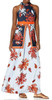 Dress Casual Gabby Skye Mock Neck Floral Print  Maxi Orange