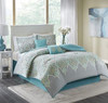 Comforter Set Comfort Spaces Modern King 6 pcs Teal/Grey