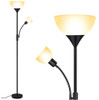 Floor Lamp BoostArea 9W LED Torchiere Floor Lamp with 4W Adjustable Reading Lamp