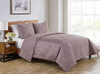Quilt Set Tahari Modern 3 pcs Queen Rose Embossed Charmeuse Print