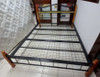 BED FRAME QUEEN METAL AND WOOD