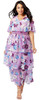 Dress Jessica London Plus Size Tiered Maxi Purple floral