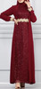 Dress Evening Gown Selvinur Plus size Burgandy lace chiffon