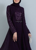 Dress Tavin Plus Size Plum lace bodice, sleeve