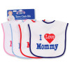 BABY TERRY CLOTH BIB I LOVE MOMMY BABYKING BK83690 SOLD EACH
