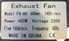 FAN EXHAUST EXTRACTOR 25" FA-60 FA/FTA SERIES AXIAL MARATO 600MM 240V