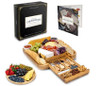 Charcuterie Cheese Board Smirly with  Knife Set 13 x 13 x 2" Wood Platter