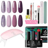 Nail Beetles Gel Nail Polish with UV Light Starter Kit, Soak Off Purple Mauve, Base Gel Top Coat for DIY