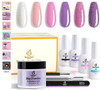 Nails Beetles Dipping Powder Manicure Starter Kit, 6 Colors Lavender Collection Pink/Purple and Glitter