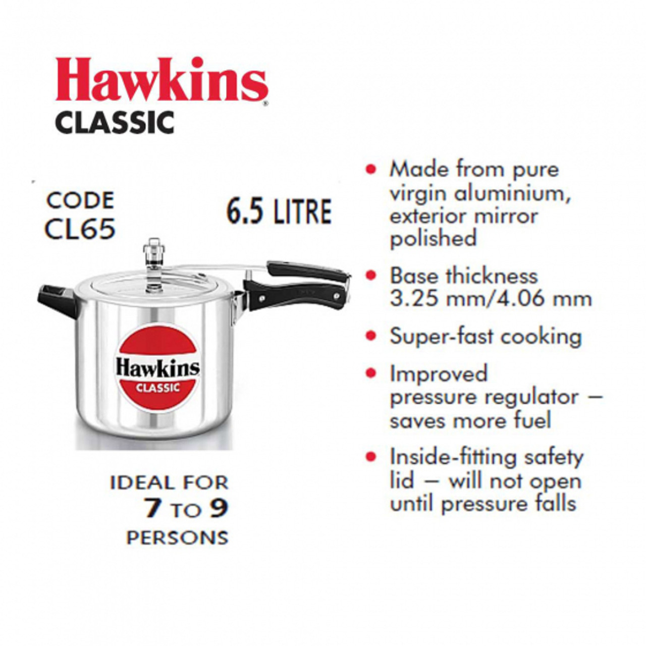 Hawkins Classic CL65 6.5-Liter New Improved Aluminum Pressure
