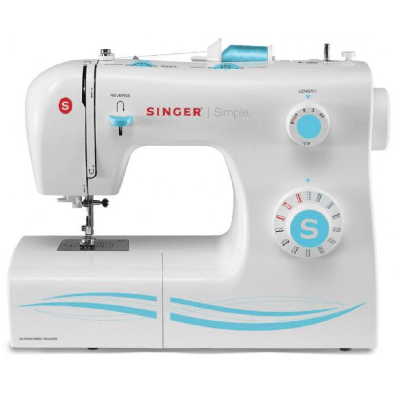 Singer Simple 2263 Sewing Machine - White / Light Blue