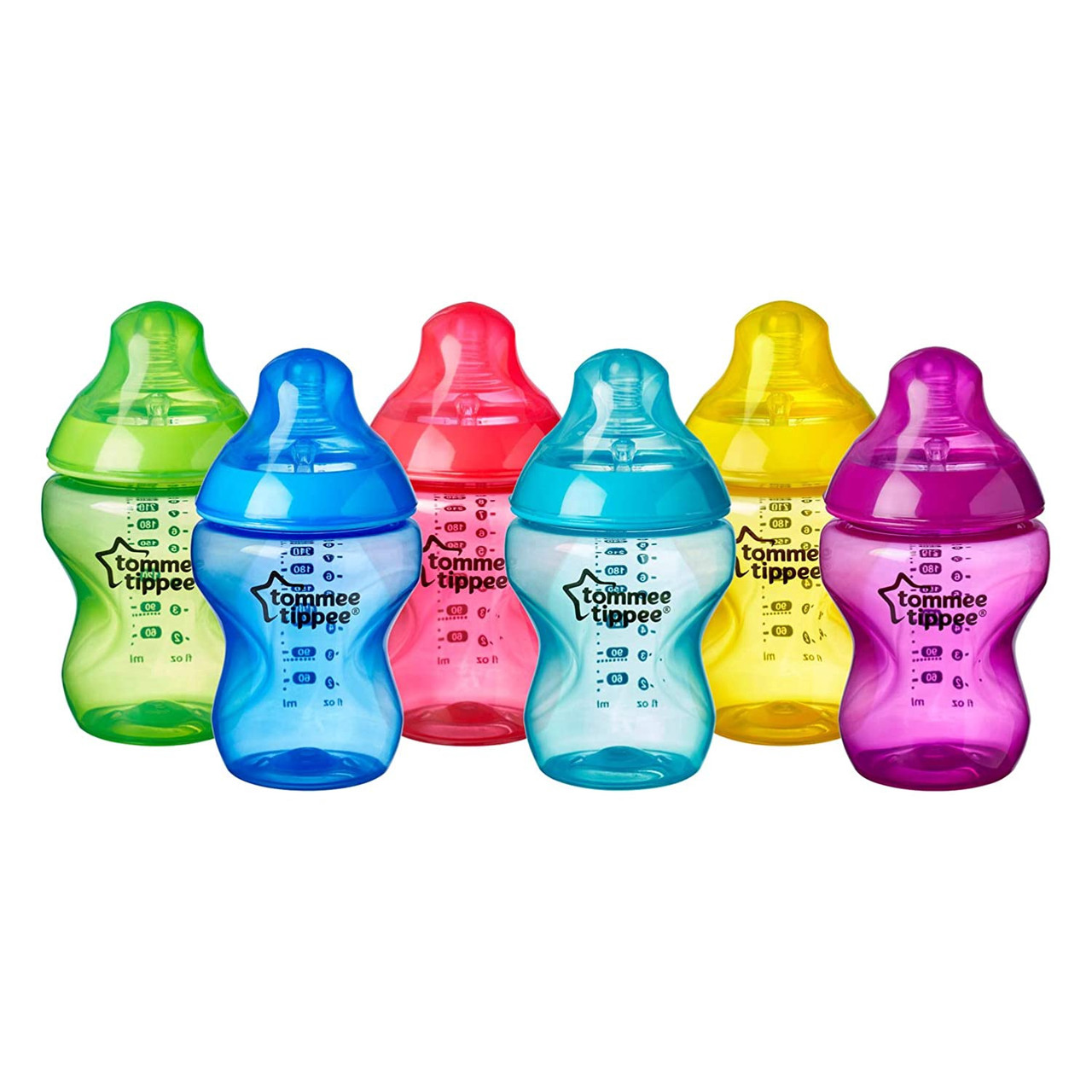 Baby Bottle Tommee Tippee Closer to Nature Fiesta Anti Colic Slow Flow BPA Free 9 Ounces Multi colored 6 Pack A. Ally Sons