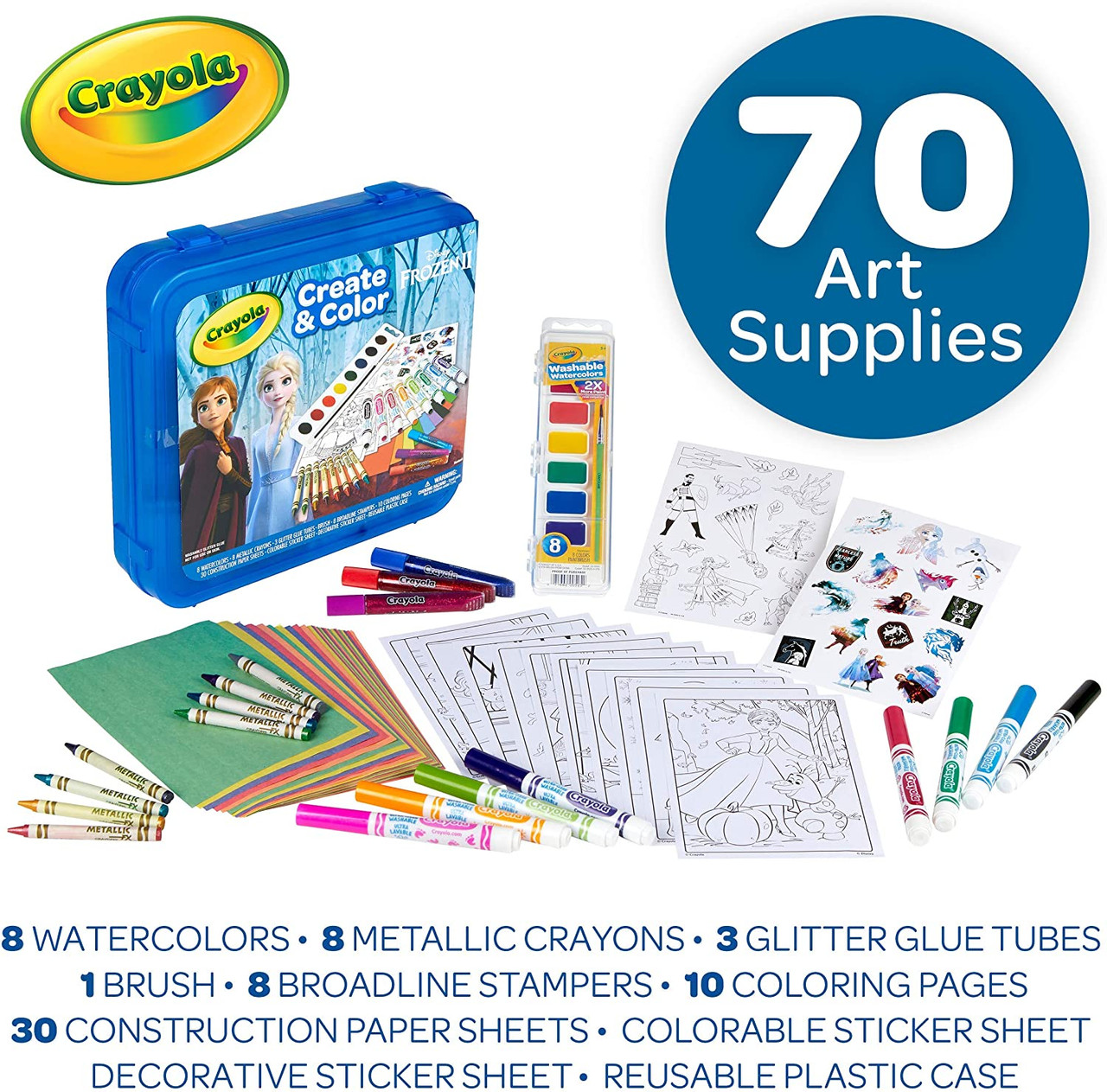 Crayola Create 'N Carry Art Set, 75 Pieces, Art Gift for Kids, Ages 5 & Up