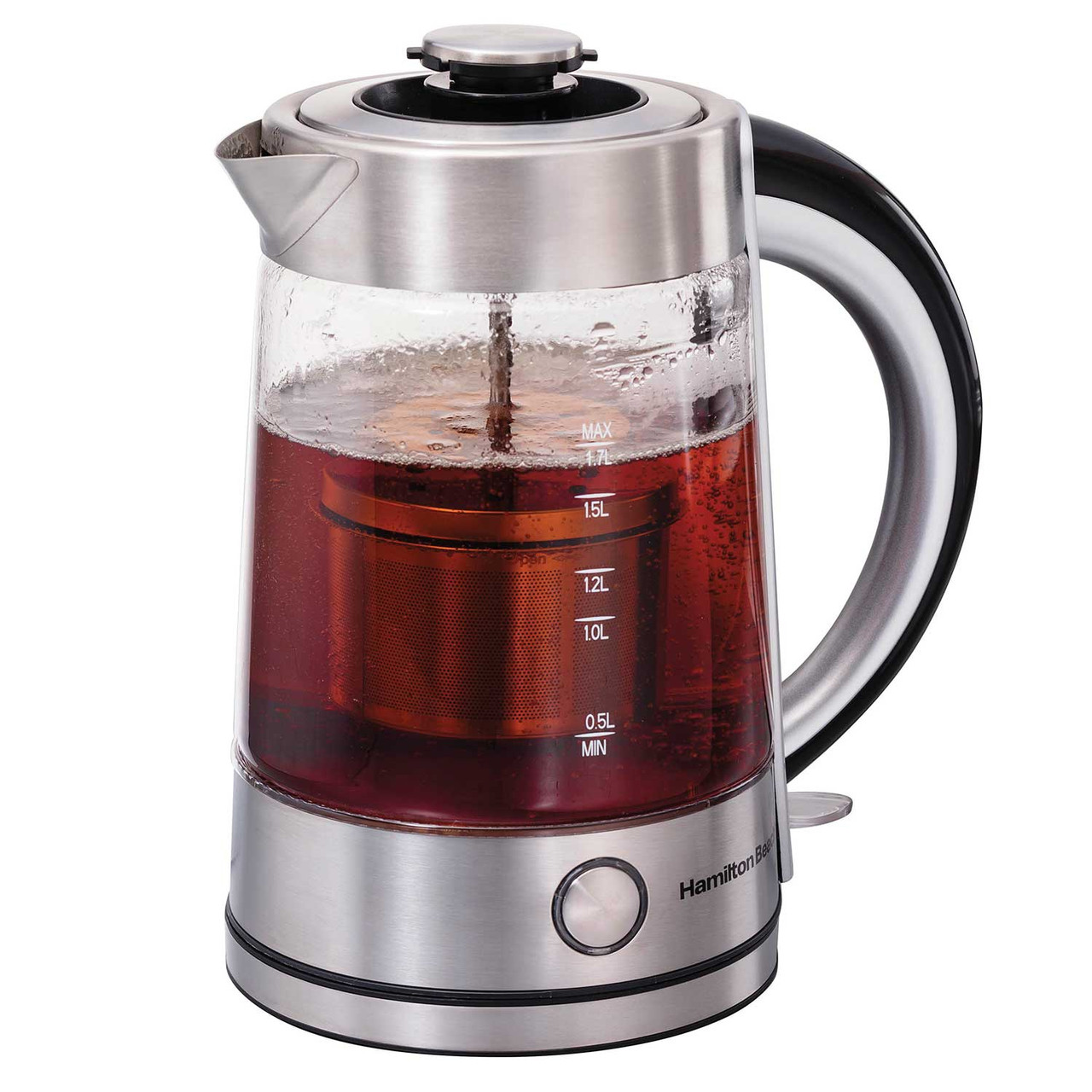 Hamilton Beach Electric Tea Kettle, Heat and Boil Water, 1.7 L, Cordless,  Auto-Shutoff & Boil Dry Protection, Red Stainless Steel (40885) 