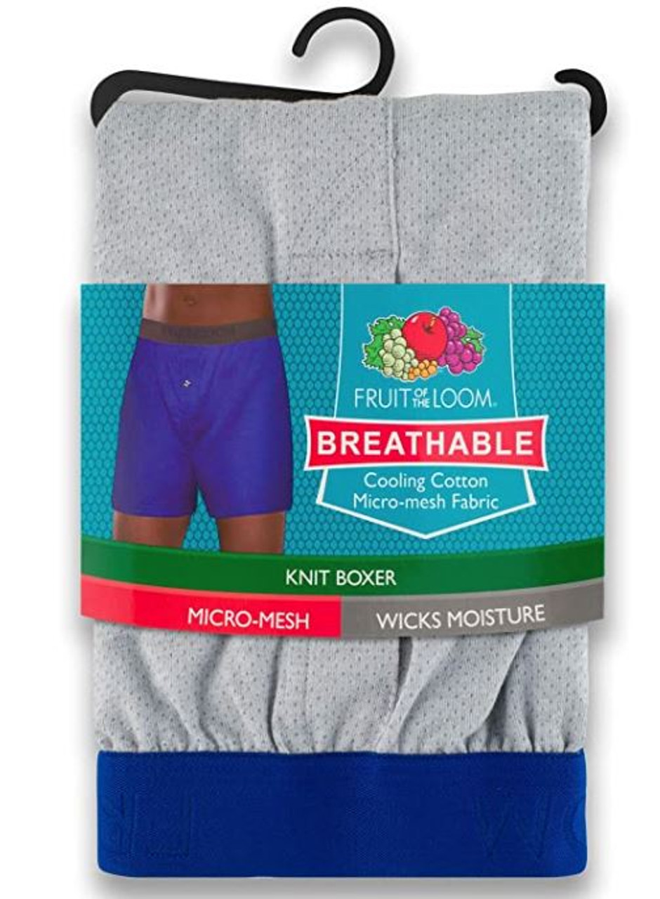 Men Boxers Fruit of the Loom Knit Breathable Cooling Cotton Micro