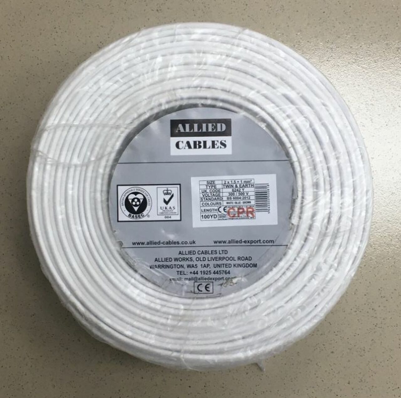 CABLE 1.5MM 2C FLAT W/EARTH ALLIED YARD A. Ally  Sons