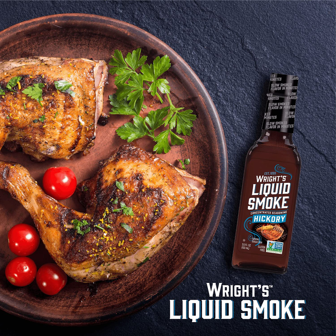 Wrights Hickory Seasoning Liquid Smoke 3.5 Fl oz. (Pack of 3) 