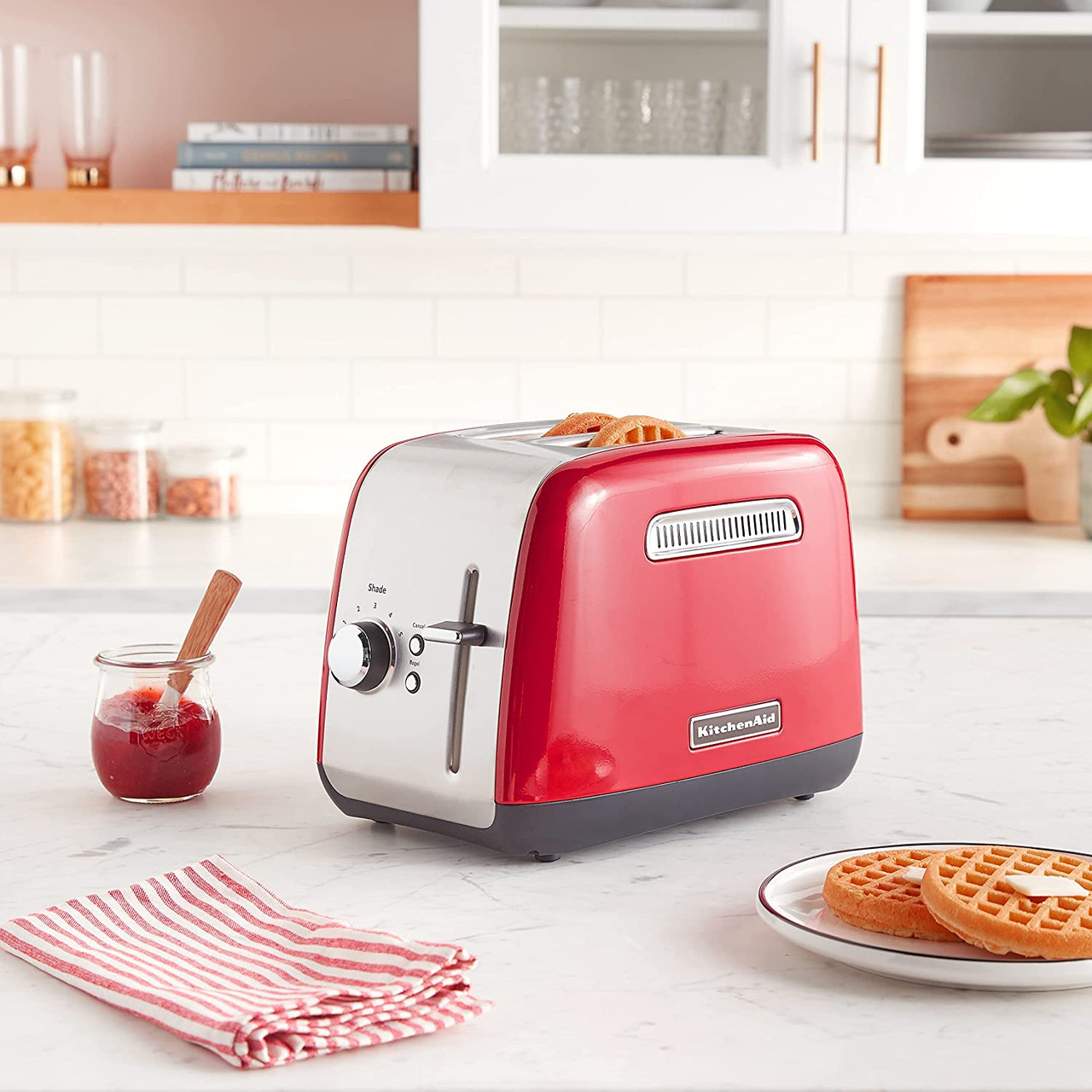 KMT2115ER Red And Silver 2-SLICE Toaster With Bagel Button for One Side  Toast KitchenAid