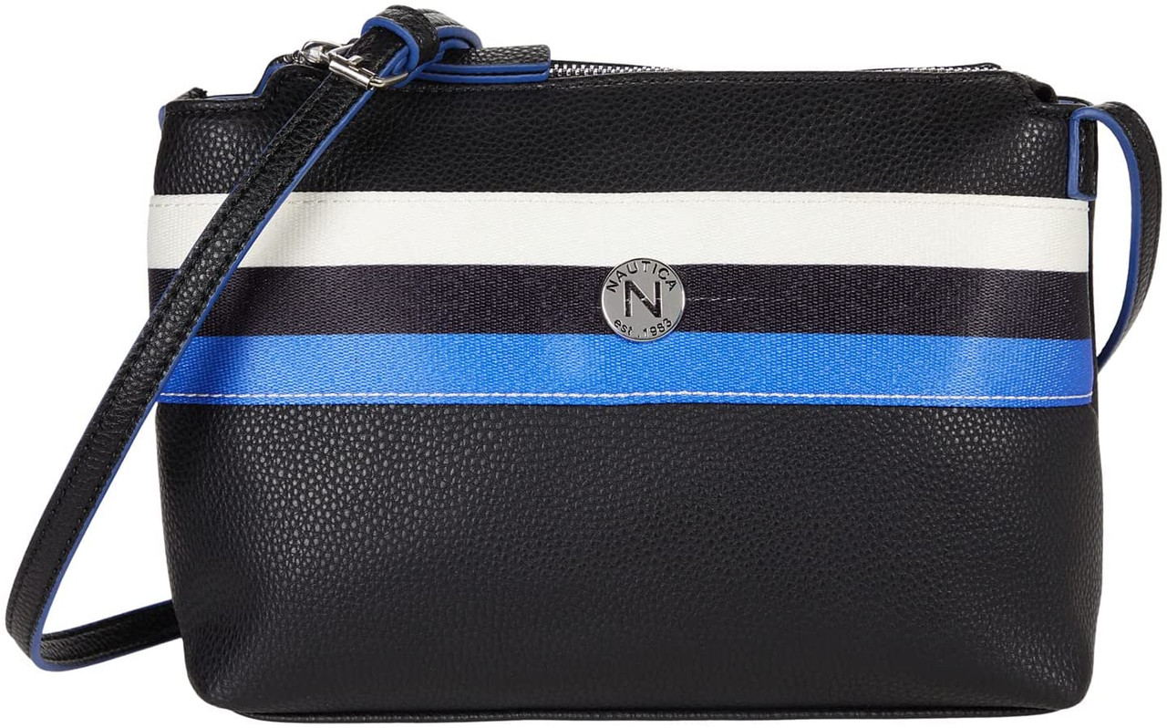 Michael Kors Large Logo Stripe Dome Crossbody Bag, Brown/soft Pink, Crossbody Bags, Clothing & Accessories