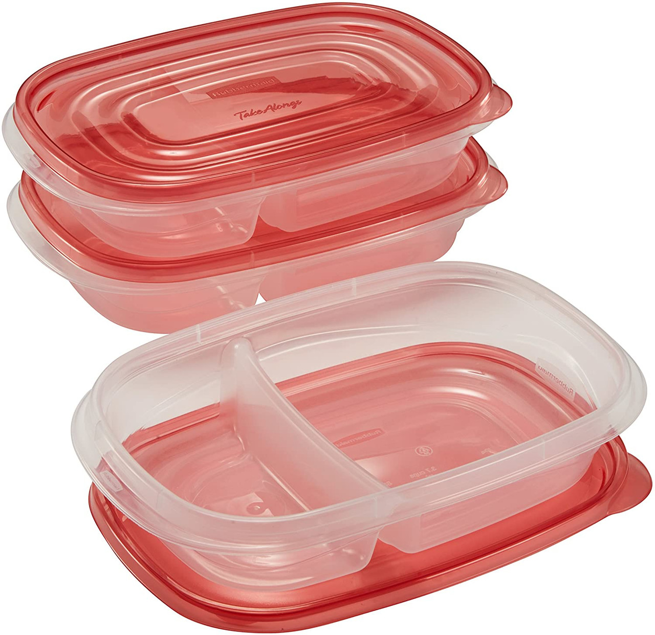  Rubbermaid TakeAlongs Serving Bowl Food Storage Containers,  15.7 Cup, Tint Chili, 2 Count : Home & Kitchen