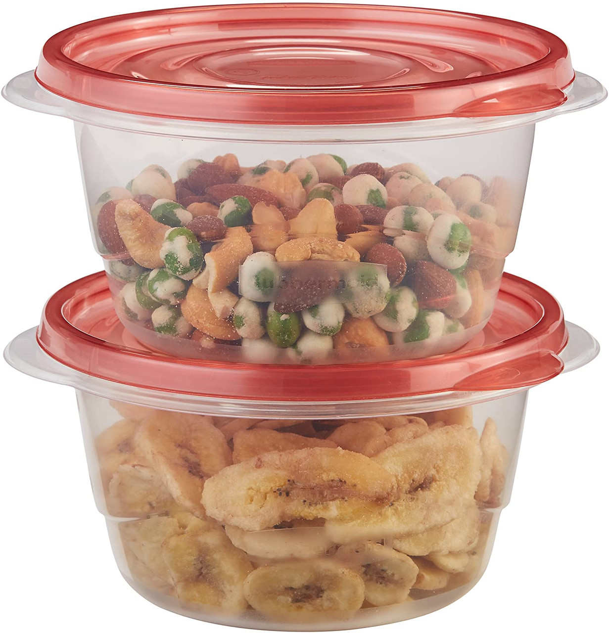 Rubbermaid TakeAlongs Serving Bowl Food Storage Containers, 15.7 Cup, Tint  Chili, 12 pack