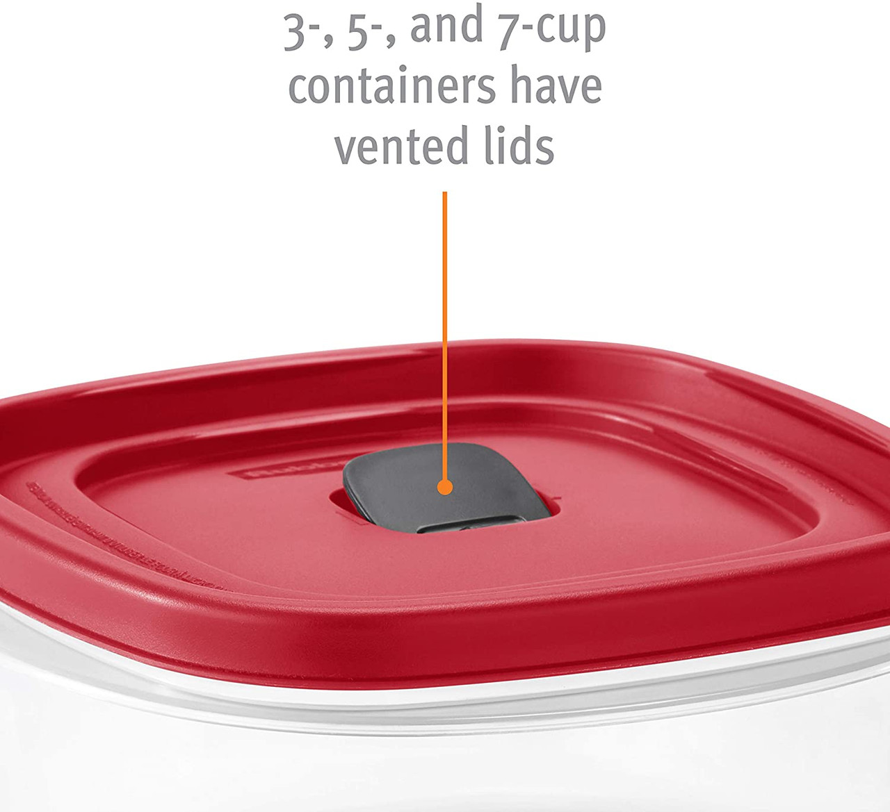 Rubbermaid Easy Find Vented Lids Food Storage Containers, Set of 30 (60  Pieces Total), Racer Red & Easy Find Lids Food Storage and Organization