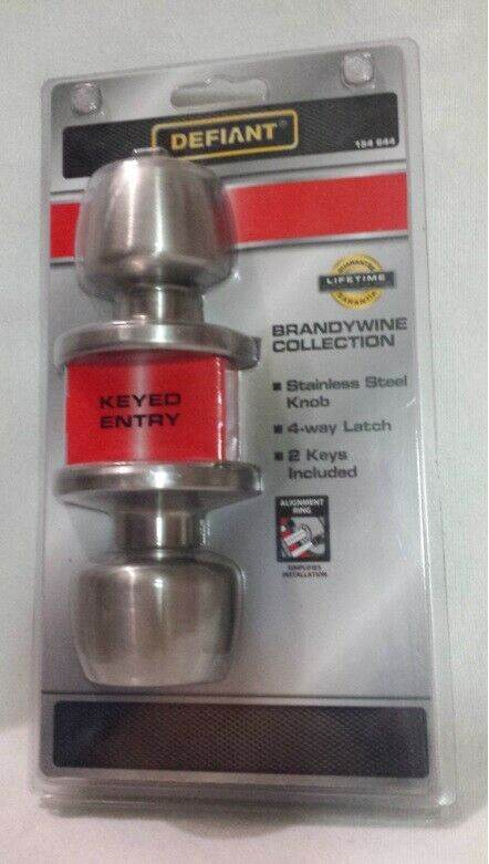 LOCK DEFIANT ENTRY KNOB 154 644 STAINLESS STEEL Ally Sons