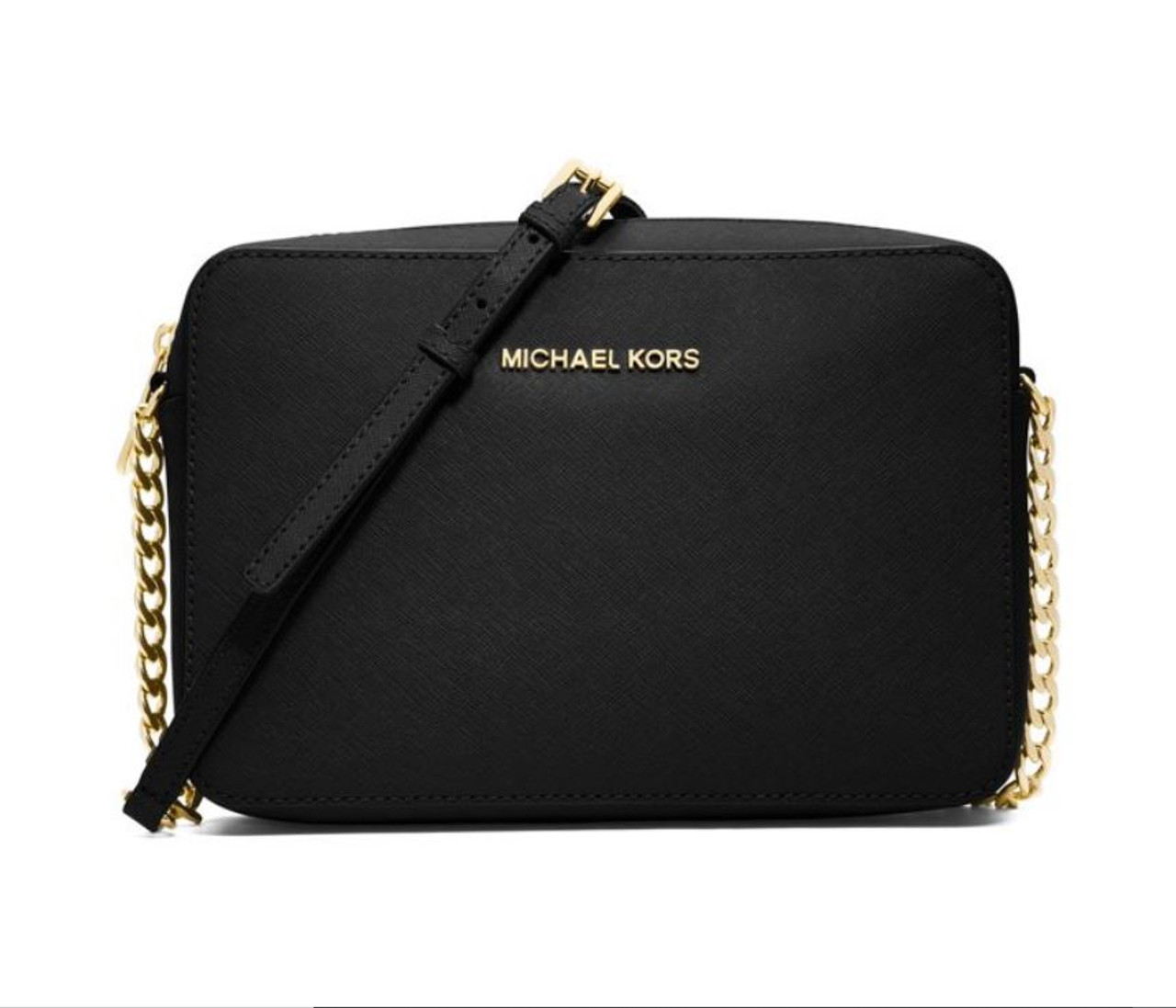 Bag Michael Kors Crossbody Jet Set Black Leather Gold - A. Ally & Sons