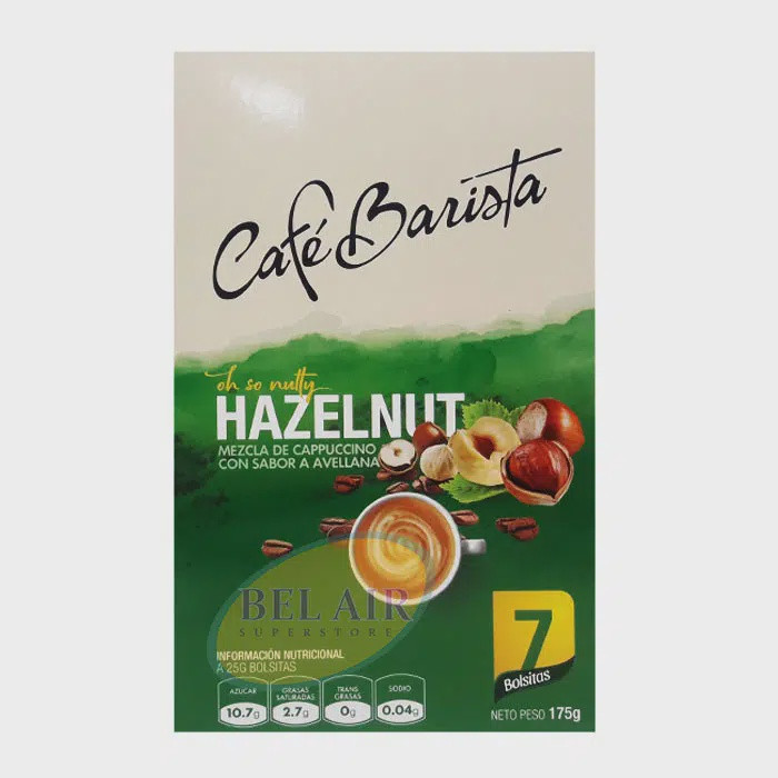 CAFE BARISTA HAZELNUT BOX FLAVOURED CAPPUCCINO MIX 7PACKS 175g - A