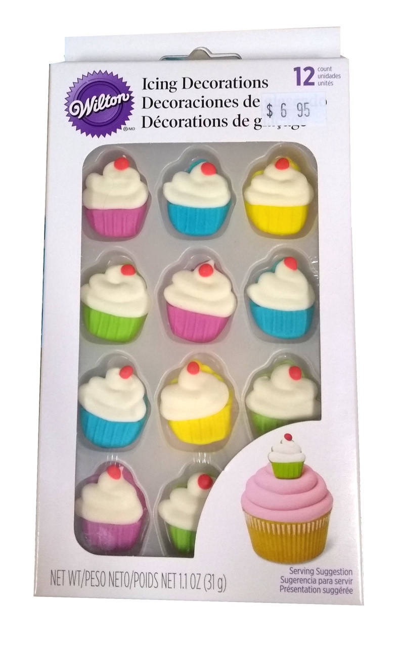 BAKING WILTON ICING DECORATIONS 12PCS 710-2915 CUPCAKE Ally