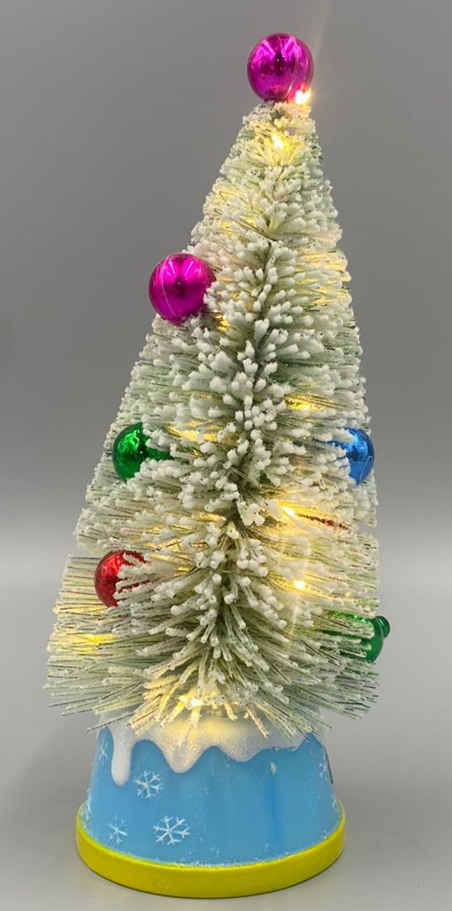 Glowing Christmas Snow Tree Ornaments - Desktop Decorations With