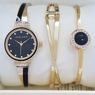 Watch Women Anne Klein Set w/bracelet 3pcs 3292BKST Ally Sons