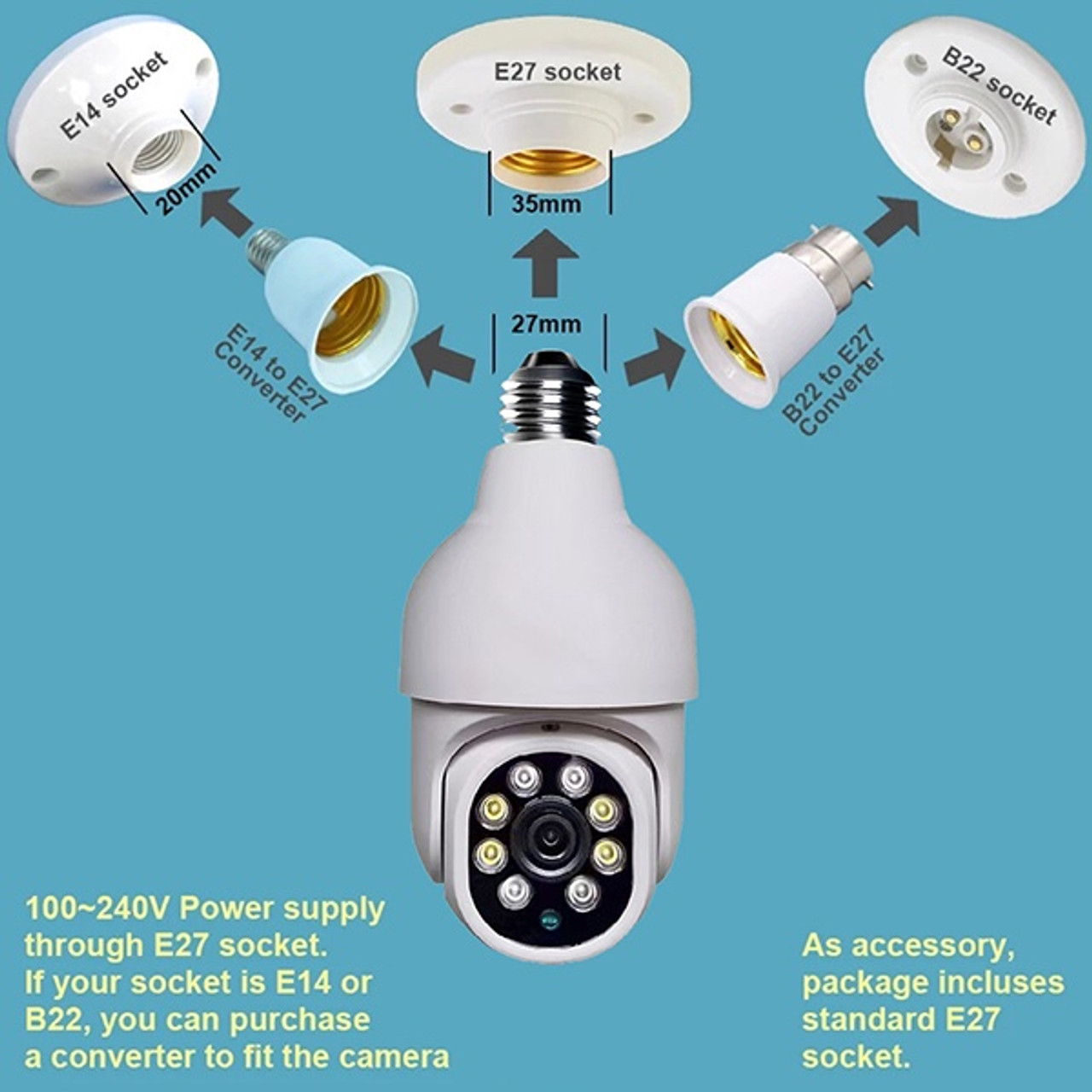 SECURITY CAMERA WIFI SMART LIGHT BULB TUYA - A. Ally & Sons