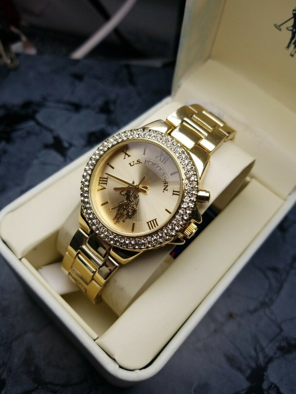 Watch Women Polo Gold-Tone Analog-Quartz with Alloy