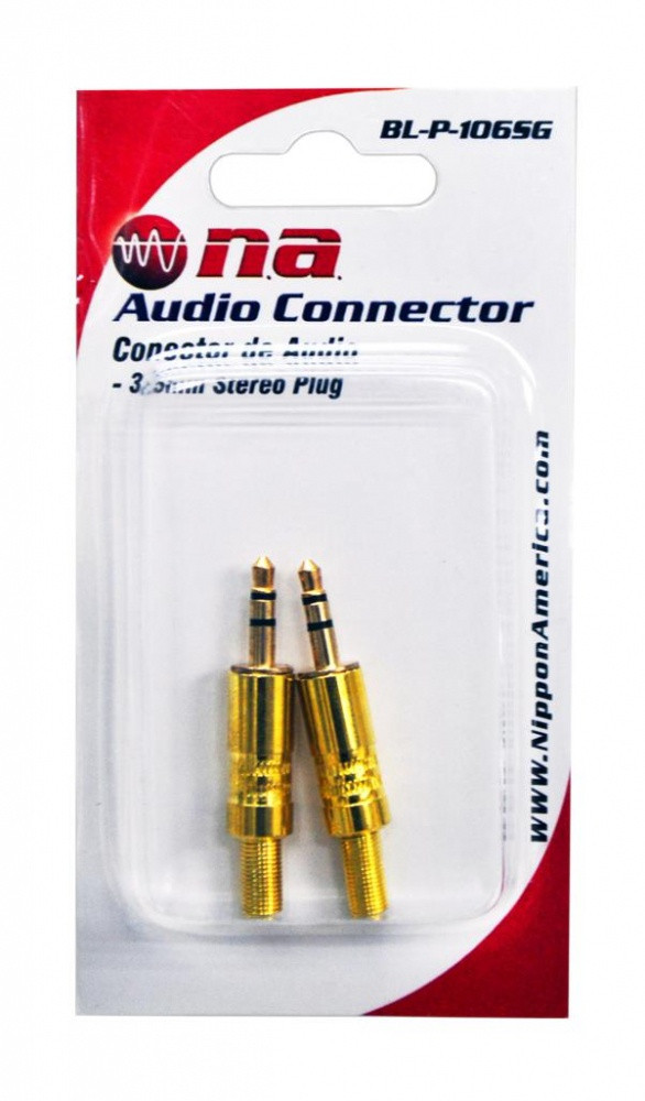 Na Plug Adapter PLUG 1 3.5MM MALE STEREO BL-P-106SG GOLD METAL NA - A. Ally & Sons