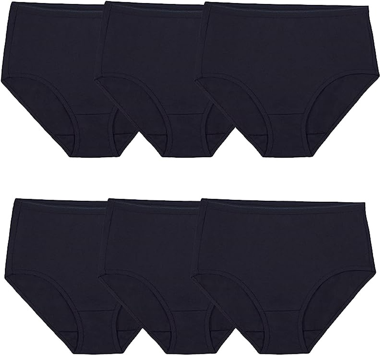 Women Underwear Fruit of the Loom 6 pack Cotton Black - A. Ally & Sons