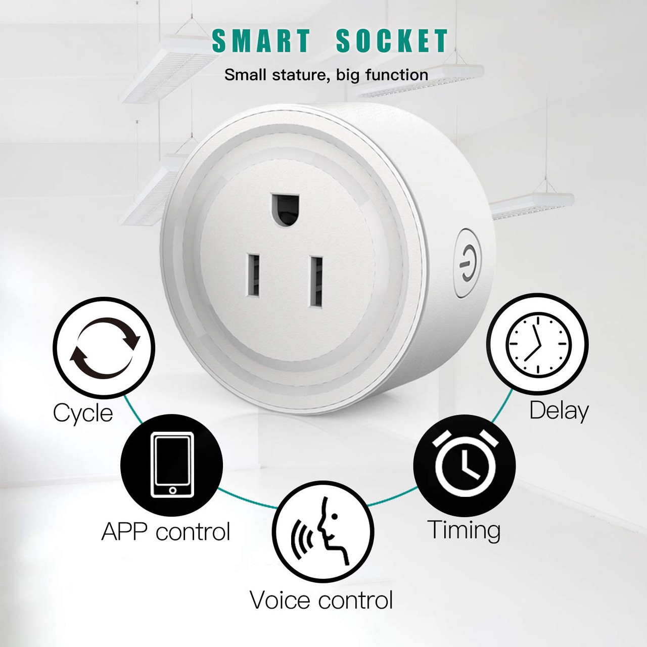 Ecoey YX-WS01-4 Packs Smart Home Wi-Fi Outlet with Timing and Appointment Smart Plug Package Quantity: 4