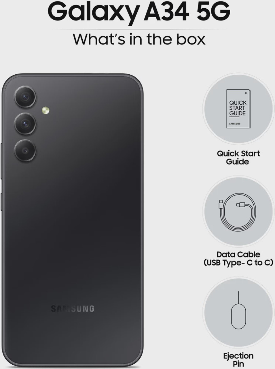 Samsung Galaxy A34 5G A346E-DS Dual Sim 6.6 8/128GB 48MP 5000mAh Phone CN  SHIP